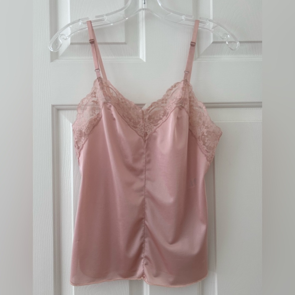 Vintage Olga Camisole Nude Lace Trim Size 32 Made In USA Style 1020